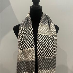 Black and White and grey Patterned Scarf new unisex